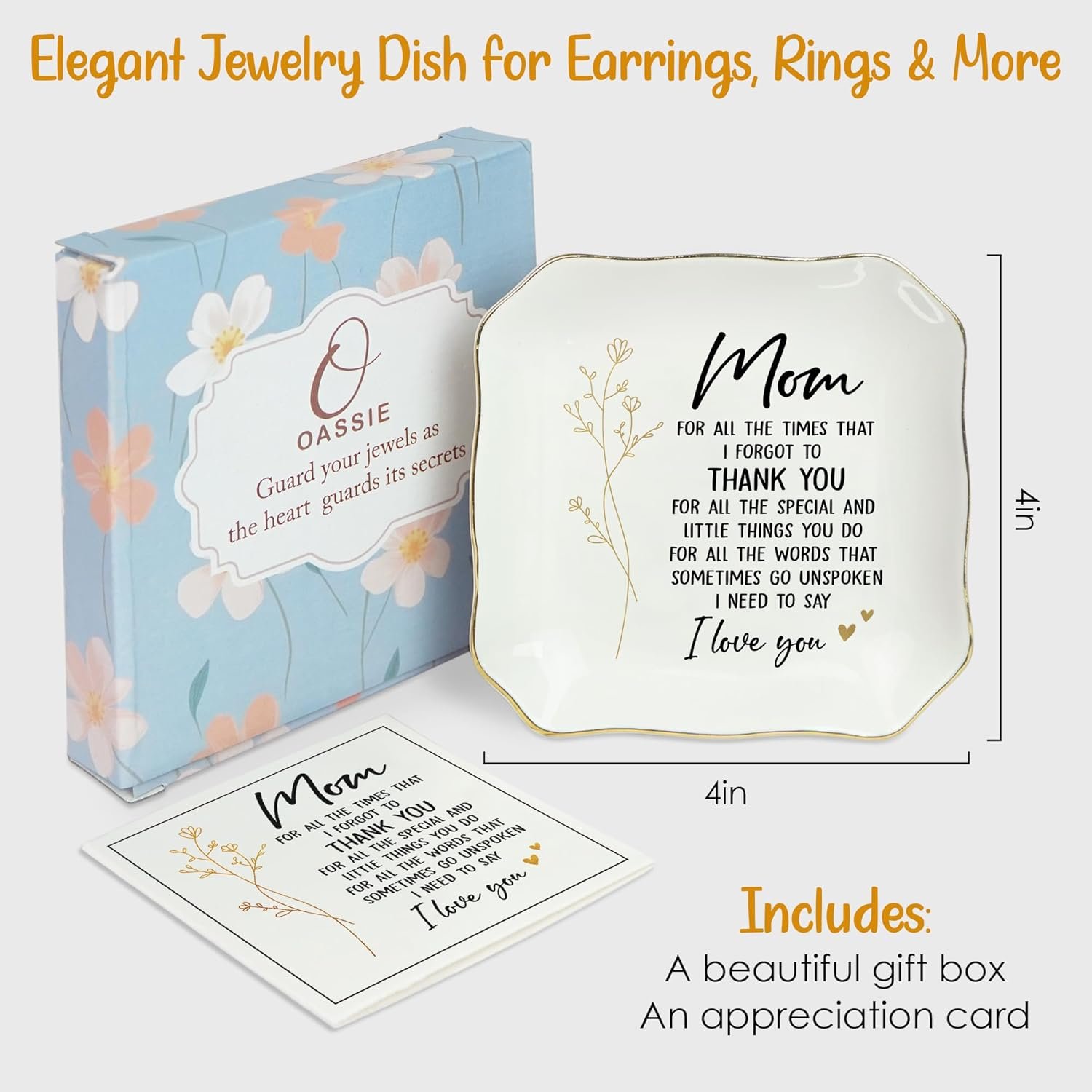 OASSIE Christmas Birthday Gifts for Mom - 4"x4" Ce... - Image 4