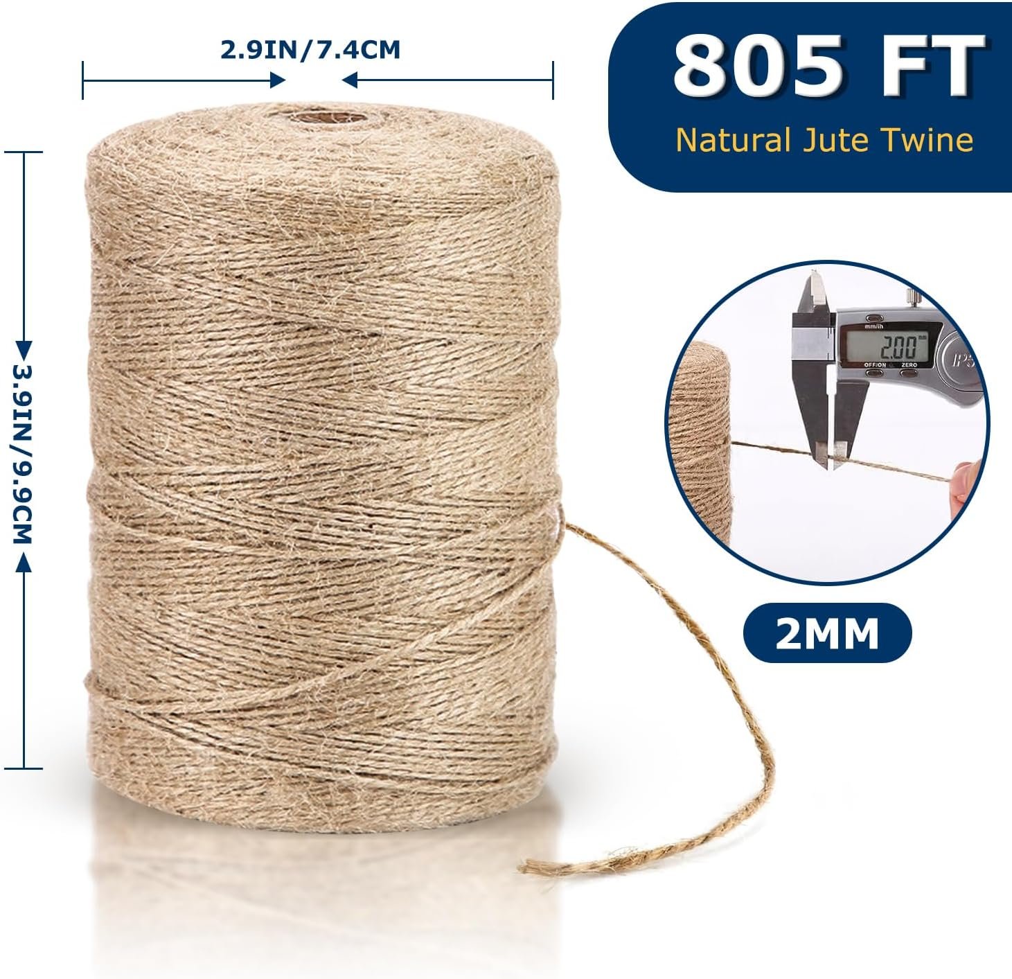 Vanhench 805FT Natural Jute Twine String, Bulk Hem... - Image 4