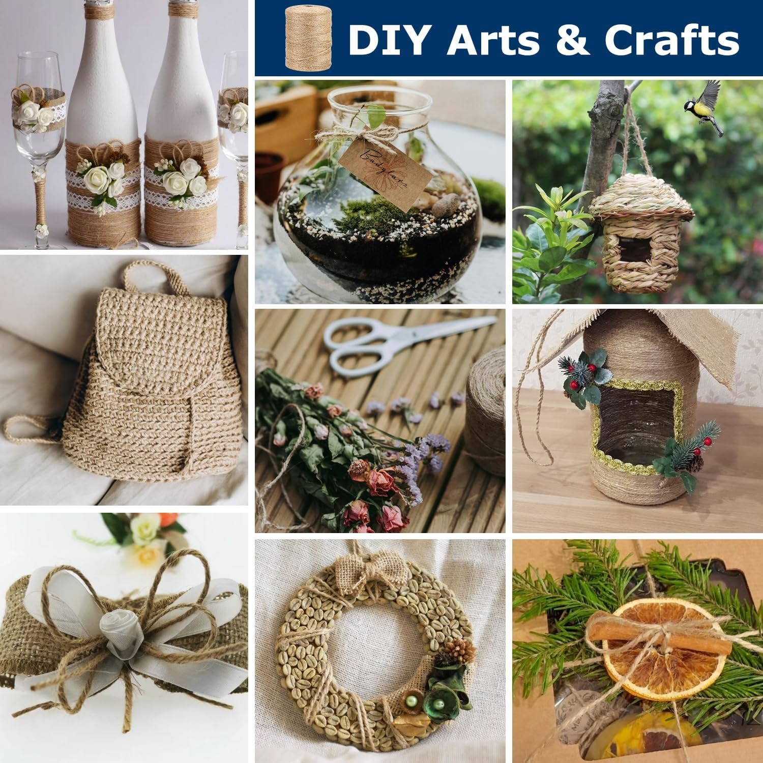 Vanhench 805FT Natural Jute Twine String, Bulk Hem... - Image 7