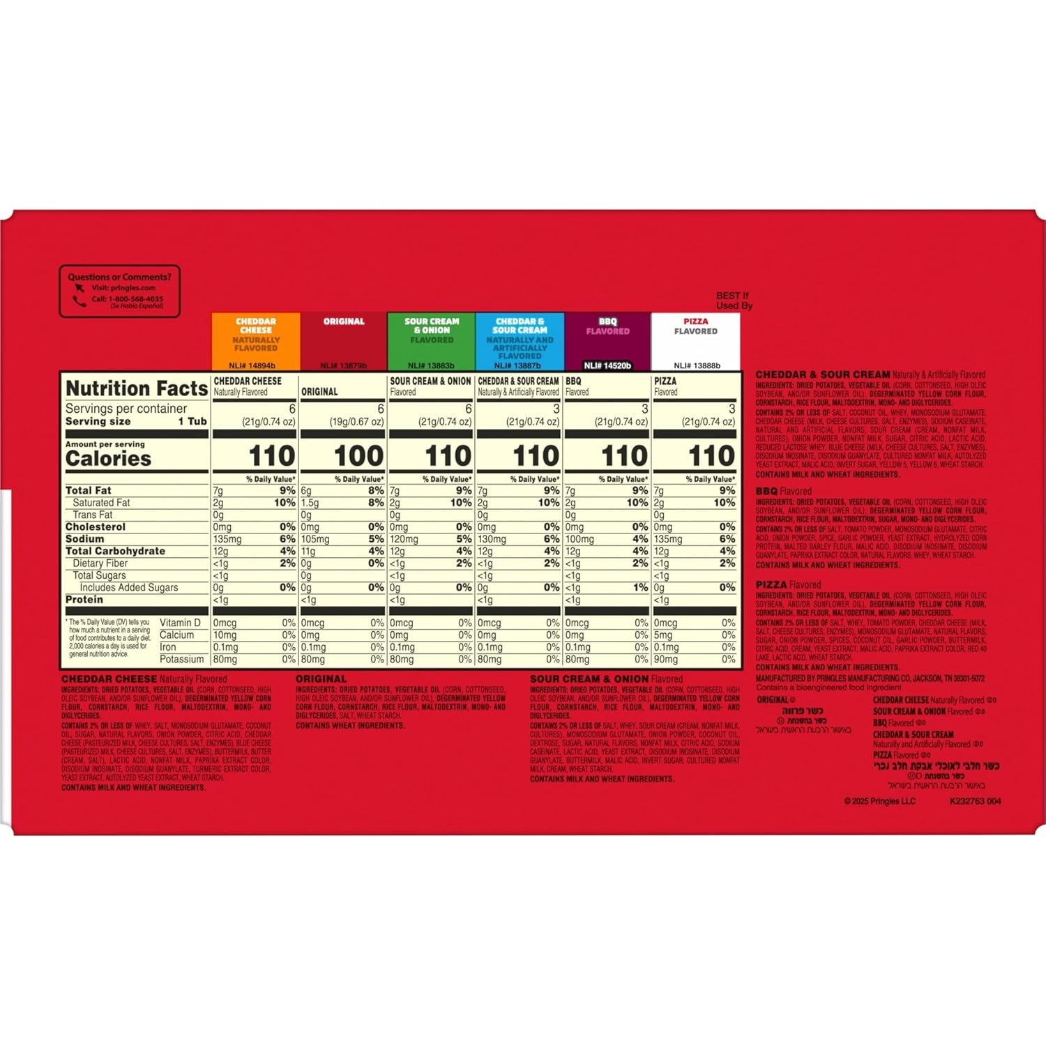 Pringles Potato Crisps Chips, Lunch Snacks, Snack ... - Image 8