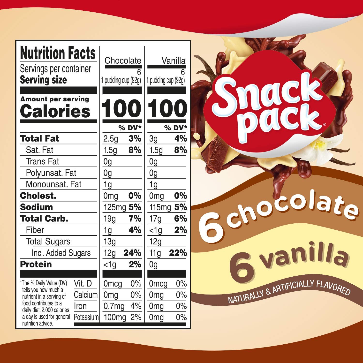 Snack Pack Chocolate and Vanilla Pudding Cups Fami... - Image 3