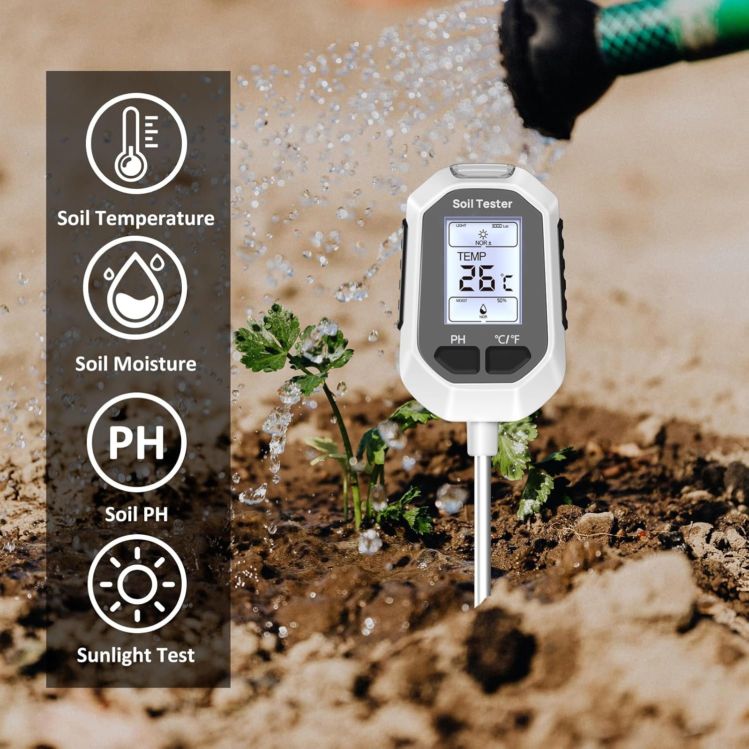 4-in-1 Soil Moisture Meter, Digital Plant Temperat... - Image 7