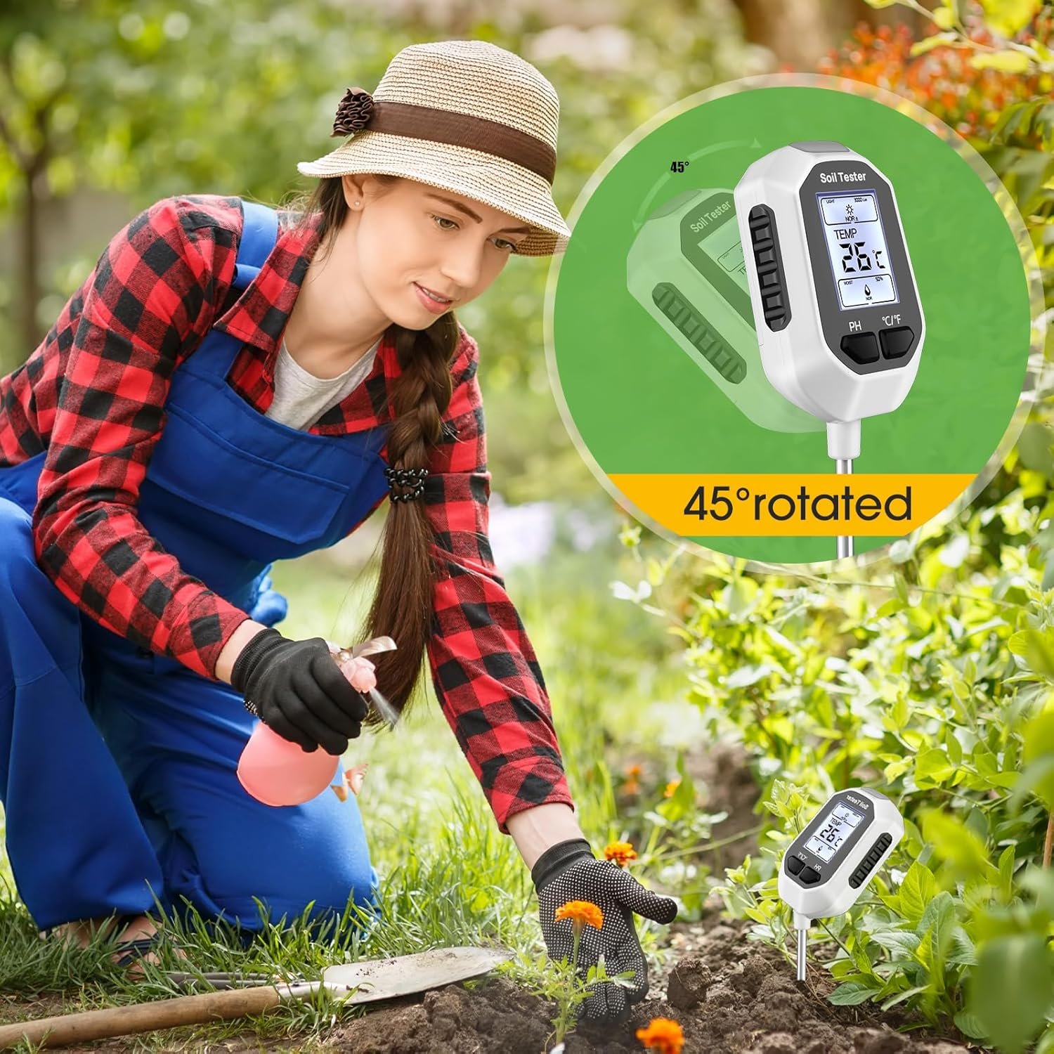 4-in-1 Soil Moisture Meter, Digital Plant Temperat... - Image 6