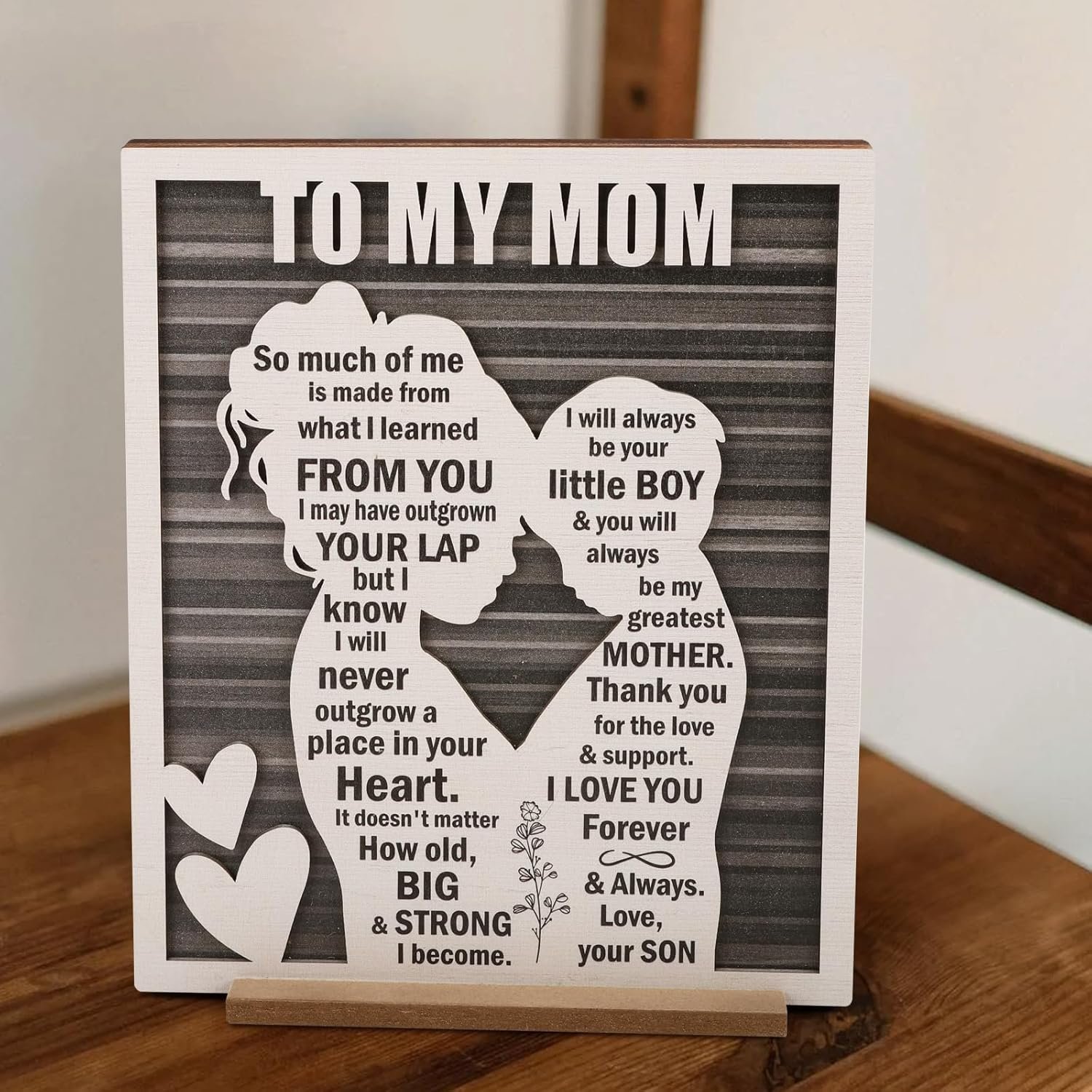 Love Mom Plaque for Mother’s Day, Mama Gift from S... - Image 4